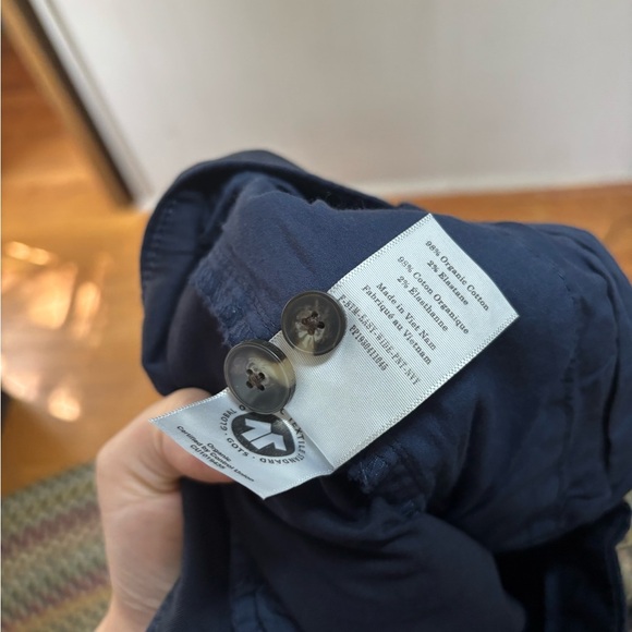 Everlane navy blue wide leg organic cotton pants high rise size 00 new - Picture 5 of 5